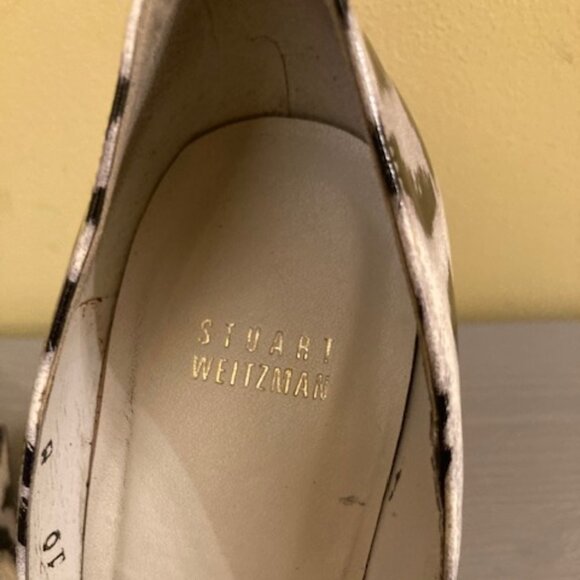 Stuart Weitzman black and white leopard print pumps, size 10 - Picture 2 of 4